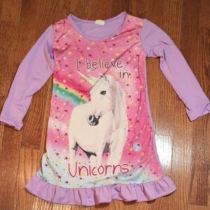 Dgfstm I Believe In Unicorns Nightgown Size 120 Pink Purple